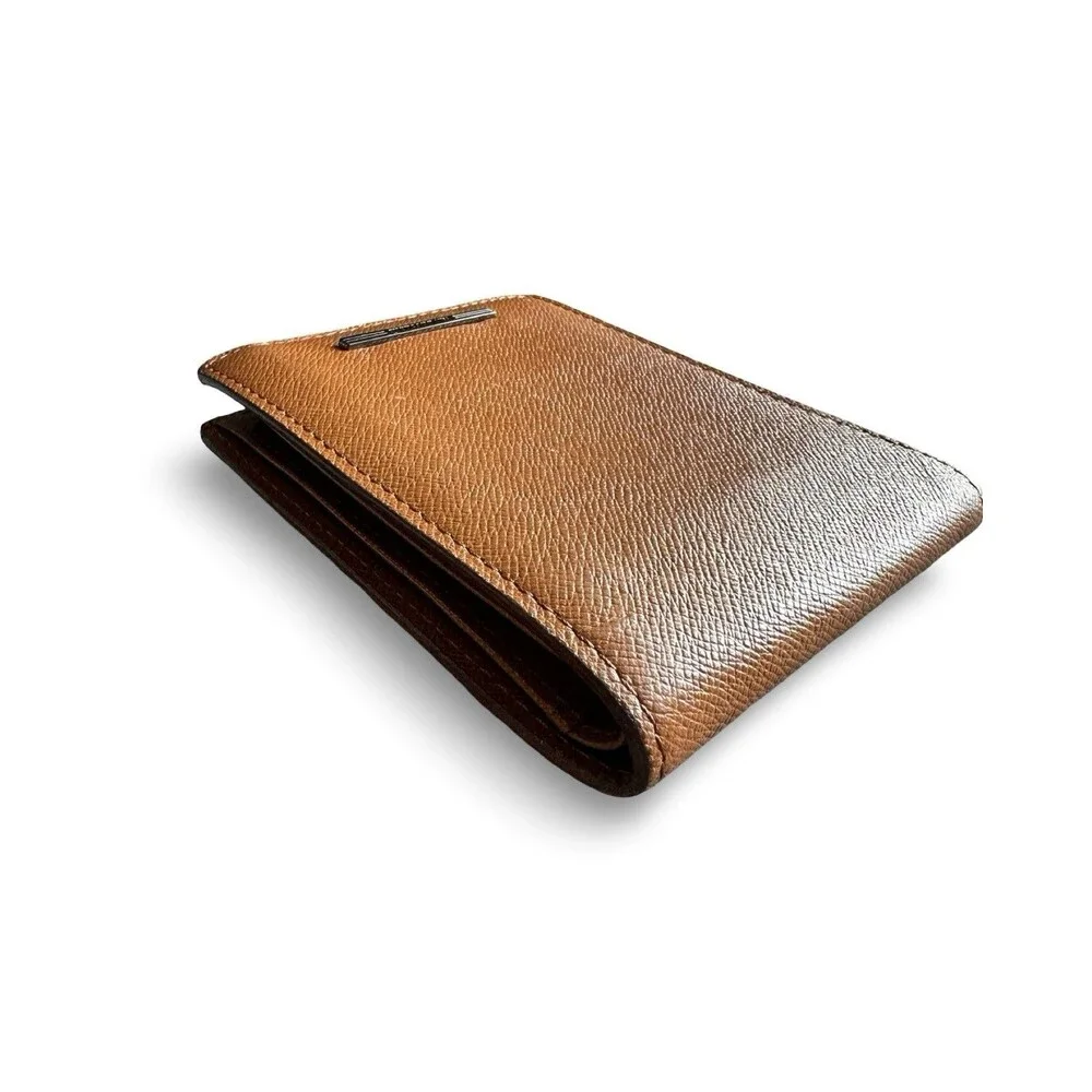 Van Brothers Carmel Brown Textured Bifold Wallet Excellent